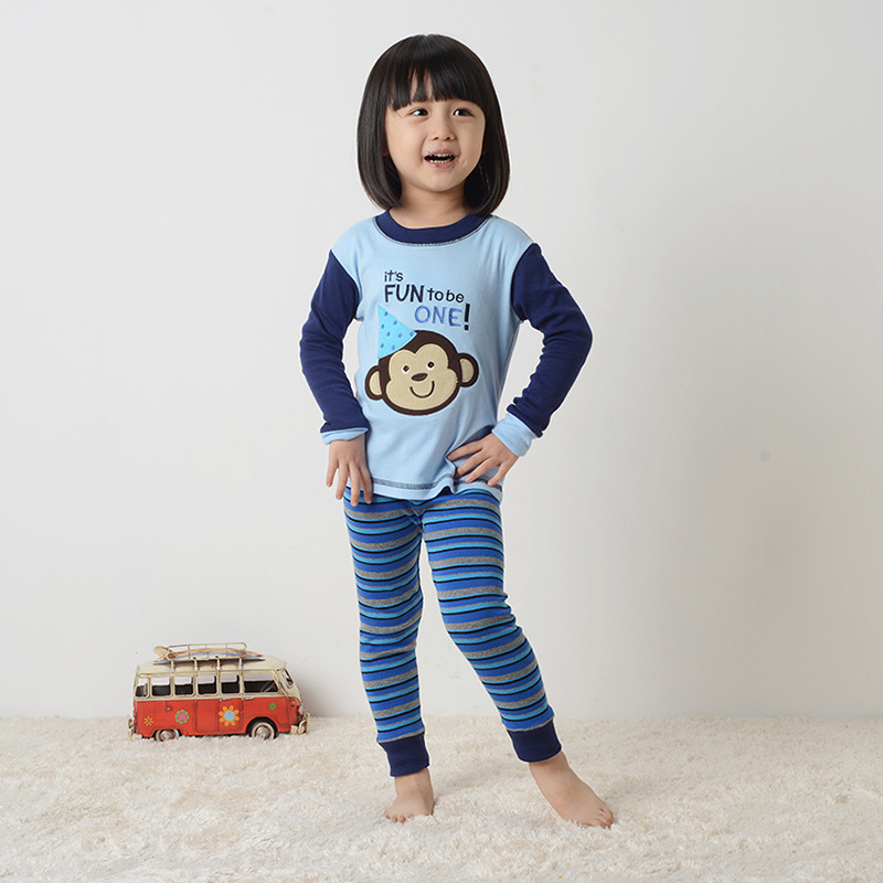 cuddle me精梳纯棉居家服童装可爱卡通长袖居家服套装 儿童服装