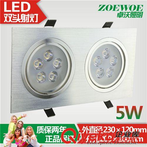 led射灯5W*2长方形双两头高亮服装店斗胆孔灯开孔10*20公分cm全套