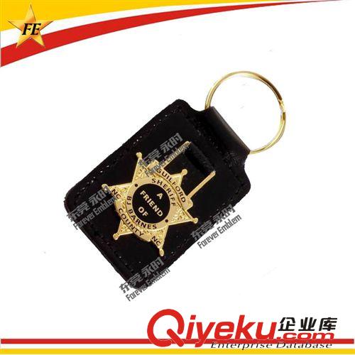 皮质钥匙圈，真皮加镀金大钥匙圈，定制上片LOGO，烤漆入色