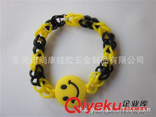 硅胶橡皮筋手链 diy手链 软胶卡通动物挂饰皮筋手链,彩虹编织手链