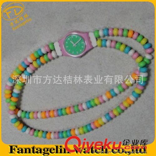 供应塑胶SWATCH2014新品系列珠链手表  可定制任意颜色