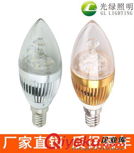 LED蜡烛灯泡E14尖泡拉尾小螺口节能灯泡大功率3W