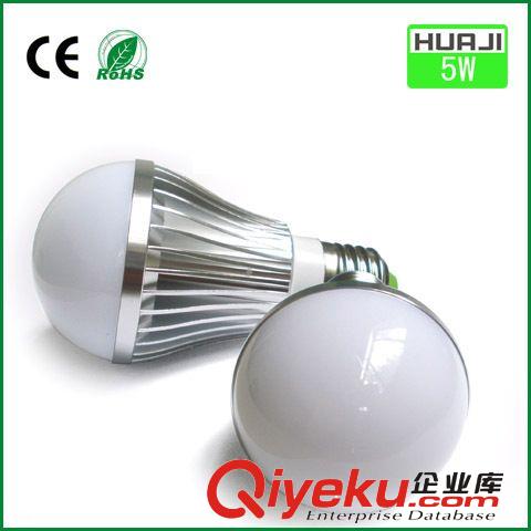 球泡灯厂家直销，车铝5WLED球泡灯成品，正白光，暖白光