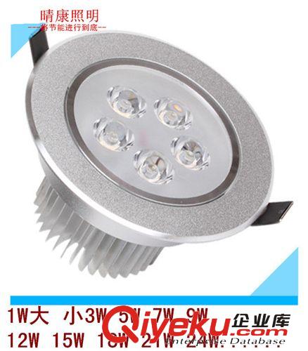 LED天花灯5W射灯高光砂银开孔90MM220v12v24v48v射灯
