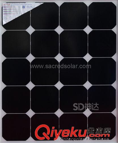 60W{gx}太阳能玻璃组件，sunpower单晶硅玻璃组件转换率20%以上