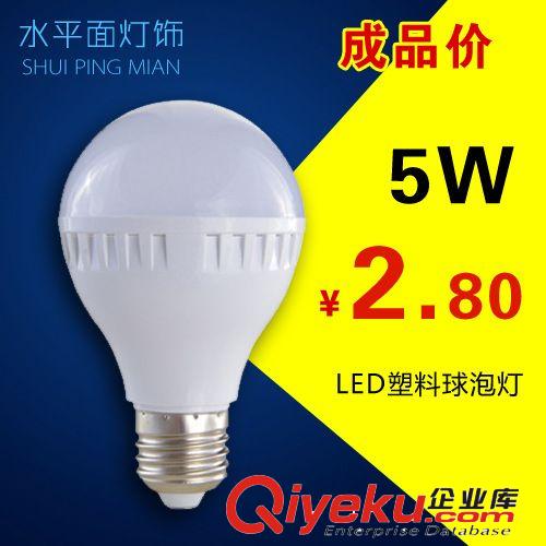 e27led灯泡 led球泡灯 led节能灯 5W塑料球泡灯 厂家直销