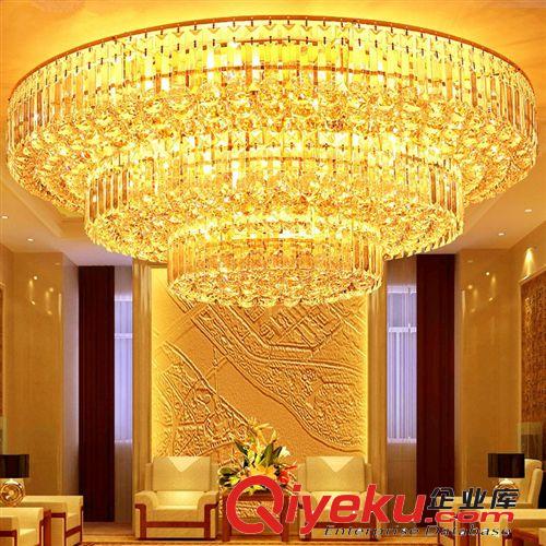 led金色水晶灯 圆形大客厅卧室餐厅吸顶灯直径80cm 1 1.2 1.5 2米
