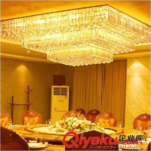 led金色水晶灯 大气正长方形客厅卧室餐厅吸顶灯80cm1 1.2 1.5米