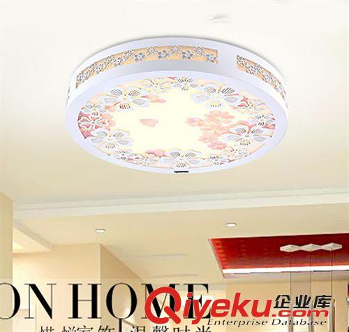 【惜悦】木艺花纹圆形led吸顶灯\Led卧室灯阳台走道灯批发灯具