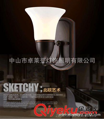 美式复古壁灯 床头镜前灯 北欧宜家简约灯 乡村铁艺卧室灯具灯饰