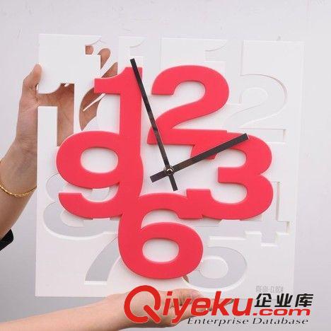 创意时钟客厅新款 浮雕立体 方形叠层时钟 时尚挂钟