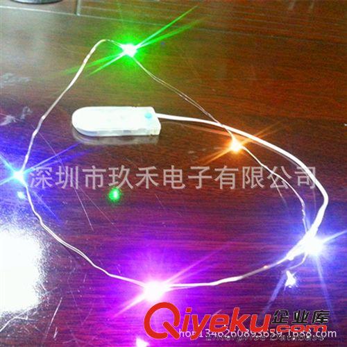 厂家直销CR2032带闪电池盒LED铜线灯串 圣诞灯串