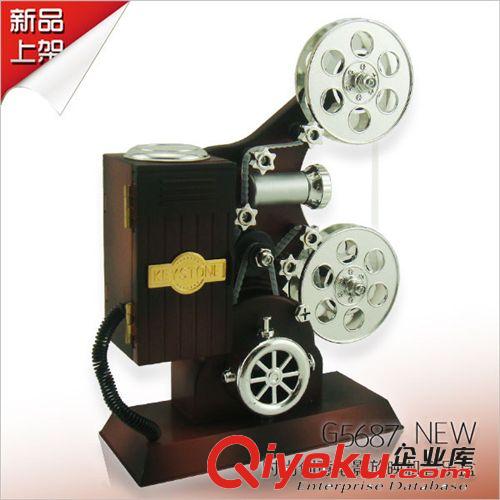 电影放映机音乐盒 胶片电影机八音盒 带化妆镜首饰盒播放机八音琴