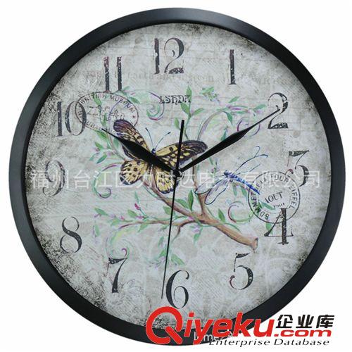 12英寸时尚静音挂钟 现代仿古创意石英钟表 卧室墙壁复古卧室挂表