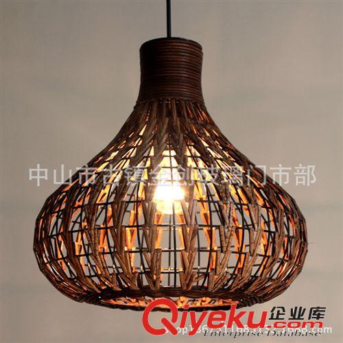 中式现代藤艺吊灯 手工编织灯具时尚茶楼餐厅灯饰 酒店非标工程灯