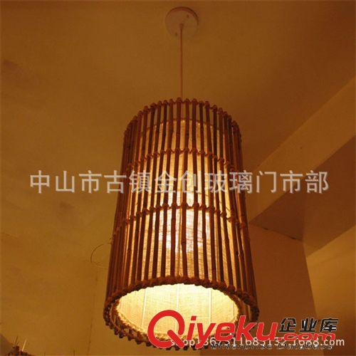 批发日式简约竹艺灯 茶楼客厅竹编筒形藤艺吊灯 现代餐厅灯可订制
