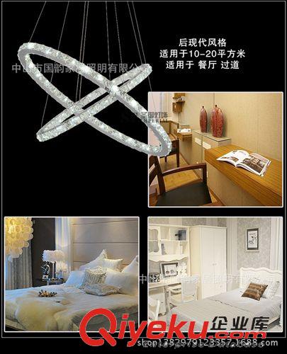 不锈钢水晶LED吊灯 简约现代餐厅客厅灯具 个性创意时尚餐吊灯饰