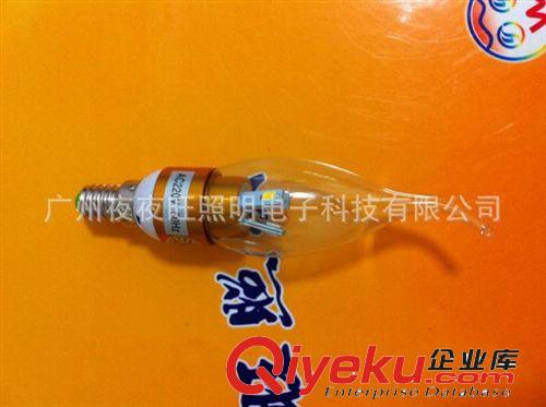水晶LED蜡烛灯220V 3W LED透明/雾面拉尾灯泡 LED尖泡 E14E 工厂