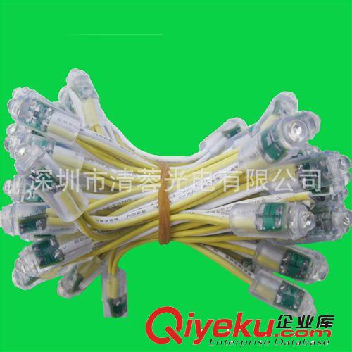 供应高亮黄色LED外露穿孔发光字Ｆ12圆头软胶单灯灯串