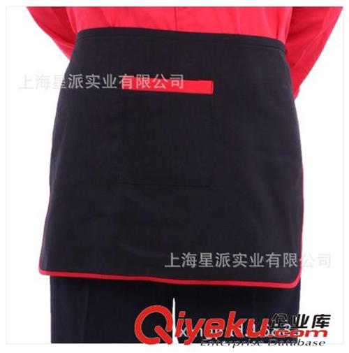 短款半身工作围裙订制 定做餐厅系腰吧台围裙罩衣 厨师厨房围裙