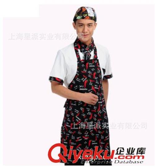 定制西餐厅套头围裙罩衣 印刷西式餐饮工作围裙定做 厨师新款围裙