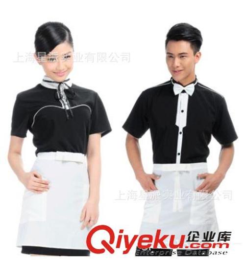 定制xxxx员工作服制服 夏季西餐厅工作制服供应 短袖前台服