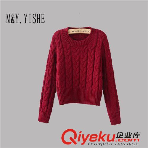 M&Y.yishe厂家直销新款韩版秋冬女装圆领麻花套头毛衣B238