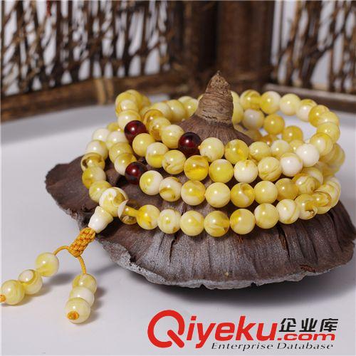 宝石手链 精品仿蜜蜡多层佛珠手链 念珠 佛珠配件手链饰品
