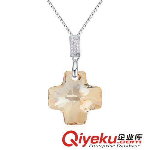 11月新品 千色xx采用施华洛世奇元素水晶银项链--主的爱，S925银饰批发