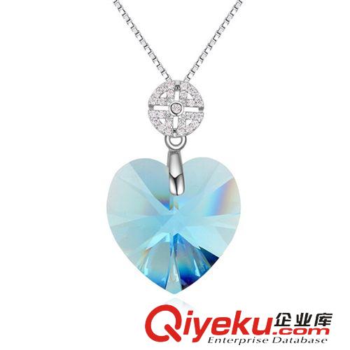 11月新品 千色xx采用施华洛世奇元素水晶银项链--心瑶，S925纯银饰品批发