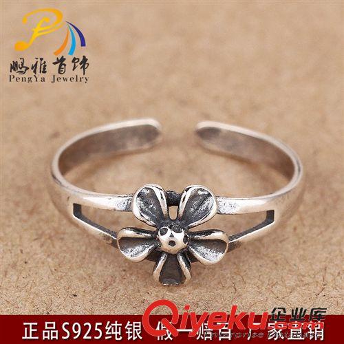 「正品」S925泰银成品 正品 小清新爆款 小雏菊925泰银戒指批发 纯银银饰 首饰品热卖