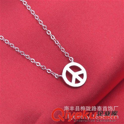 【一月新品】 和平标志项链 peace sign silver necklace  OEM