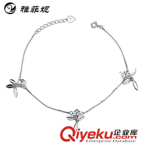 925纯银脚链 S925纯银脚链 甜美可爱树叶纯银脚链 小清新 女 时装配饰品 批发