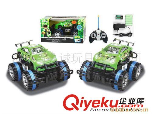 遥控产品 四通遥控BEN10大轮车带音乐灯光 四通遥控车 儿童遥控玩具 带闪光