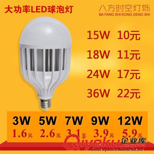 LED球泡灯 大功率led球泡灯 led塑料球泡灯 15w/18w/24w/36w  led灯泡