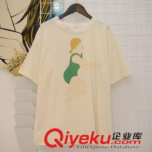 TYAKASHA塔卡沙 日本新品复古可爱 趣味印花游泳系列绿衣服女孩舒适软妹短袖T恤