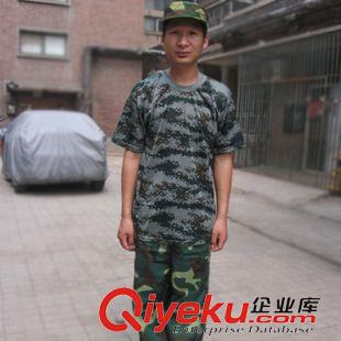 迷彩T恤/背心 批量供应 夏季学生休闲迷彩军训服 休闲宽松型工作服 迷彩服