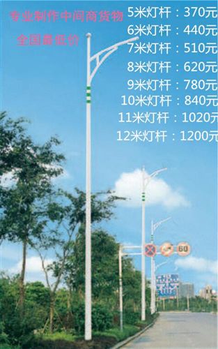 路灯杆 5,6,7,8,9,10,11米灯杆价格370,440,510,620,780,840,1020元