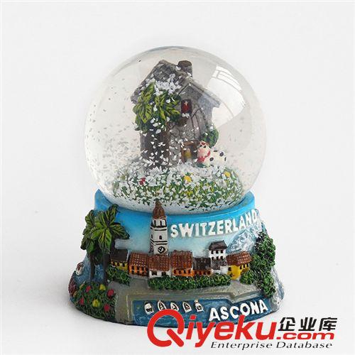 雪花球水球 【专业定制】60mm欧洲旅游景点纪念品3d微景观房子内景雪花球水球