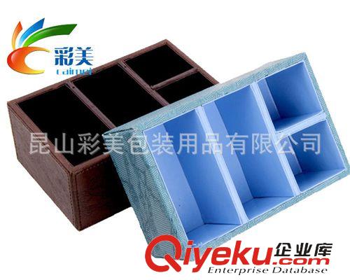垃圾桶/收纳桶/礼品篮 厂家定制 PU皮质遥控器收纳盒 创意皮革桌面文具收纳盒手机办公