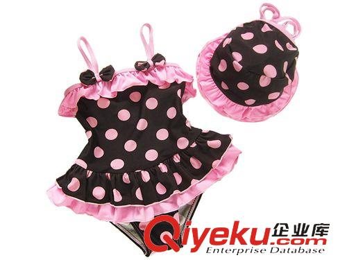 儿童泳装专区 2014{zx1}儿童泳装韩国款式儿童泳衣女童婴童连体泳衣咖啡圆点批发