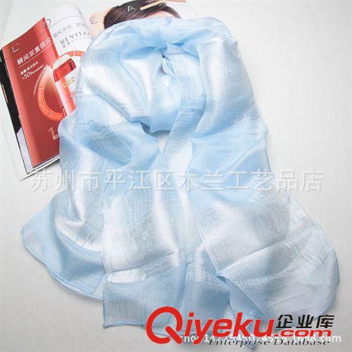 六缎真丝长巾 {bfb}桑蚕丝 真丝提花 苏州丝巾 厂家直销批发