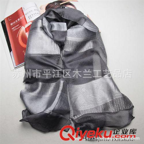 六缎真丝长巾 {bfb}桑蚕丝 真丝提花 苏州丝巾 厂家直销批发