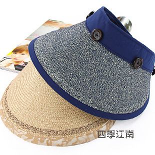 2014新款 草帽 批发 外贸品质女士日本韩版夏天太阳帽子 沙滩遮阳帽/草帽 可脱卸