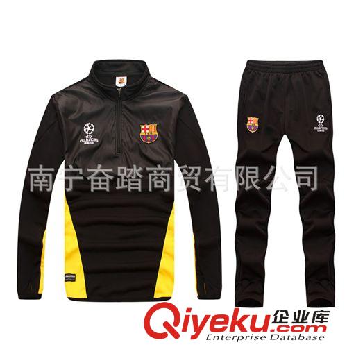 足球服 包邮春秋巴萨长袖足球服套装 足球训练队服 比赛训练球衣男款