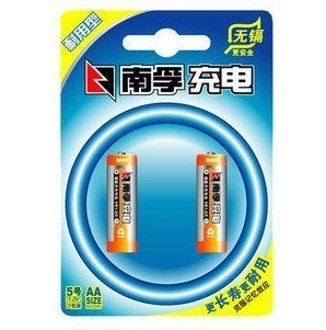 南孚电池、双鹿电池 南孚镍氢5号1600毫安充电电池 耐用型5号充电电池 一卡2只装