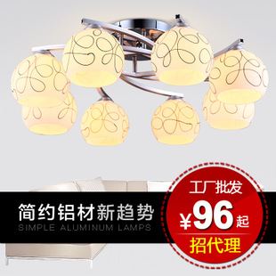 卧室 铝材客厅灯 简约艺术线条卧室灯吸顶灯 玻璃书房灯 厂家批发805