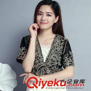 女士风衣大衣外套 2015夏季新款韩版大码女装 蕾丝网盘花小坎肩针织衫妈妈装批发