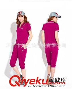 女式卫衣 套头衫订做 2013新款女装短袖休闲套装 女式七分裤厂家批发订做