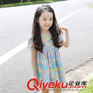 套装 一件代发2015年夏季女童炫彩清新连衣裙优雅气质儿童女裙时尚甜美